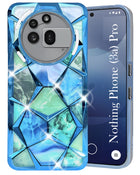 For Nothing Phone 3A Pro 5G Back Cover Case ( Dual Design Glitter Sparkle and Detachable Diamond Print Case | Soft and Flexible)