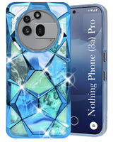 For Nothing Phone 3A Pro 5G Back Cover Case ( Dual Design Glitter Sparkle and Detachable Diamond Print Case | Soft and Flexible)