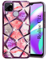 For Realme C12 Back Cover Case (Dual Design Glitter Sparkle and Detachable Diamond Print Case | Soft and Flexible)