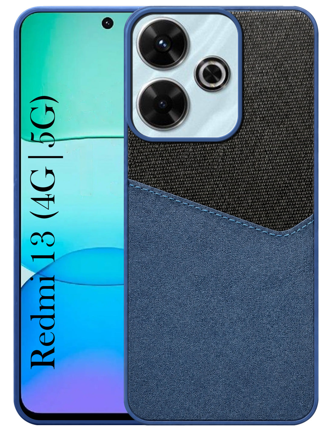 For Xiaomi Mi Redmi 13 4G | 5G Back Cover Case (Dual PU Leather Stitch | Professional Minimalist | Soft and Flexible)
