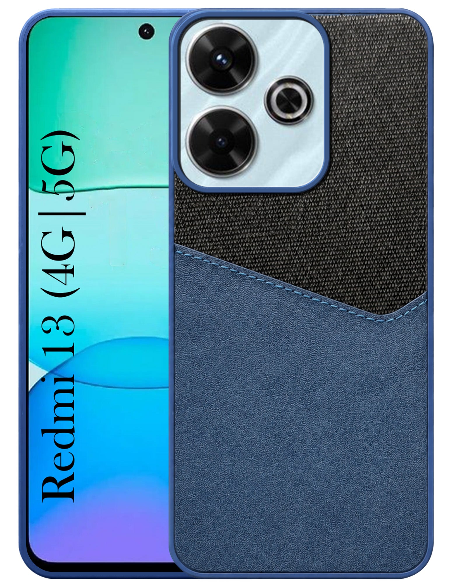 For Xiaomi Mi Redmi 13 4G | 5G Back Cover Case (Dual PU Leather Stitch | Professional Minimalist | Soft and Flexible)