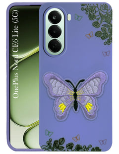 For OnePlus Nord CE 6 Lite Back Cover Case (Soft Butterfly Embroidery | Women Teen Girls | Camera Protection| Matte Silicone)