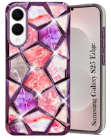 For Samsung Galaxy S25 Edge Back Cover Case  ( Dual Design Glitter Sparkle and Detachable Diamond Print Case | Soft and Flexible)