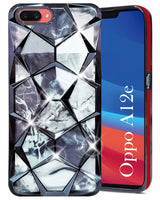 For Oppo A12e Back Cover Case (Dual Design Glitter Sparkle and Detachable Diamond Print Case | Soft and Flexible)