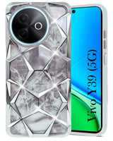 For Vivo Y39 Back Cover Case ( Dual Design Glitter Sparkle and Detachable Diamond Print Case | Soft and Flexible)