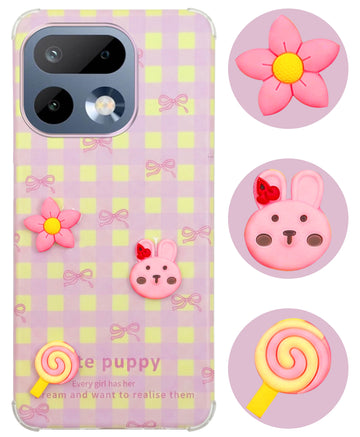 For Realme 16 Pro Back Cover Case (3D Cute Cartoons | Hard Back Side Soft | Matte Premium Finish | HD Printing)