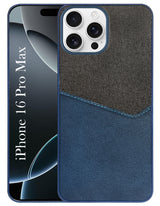 For Apple iPhone 16 Pro Max Back Cover Case (Dual PU Leather Stitch | Professional Minimalist | Soft and Flexible)