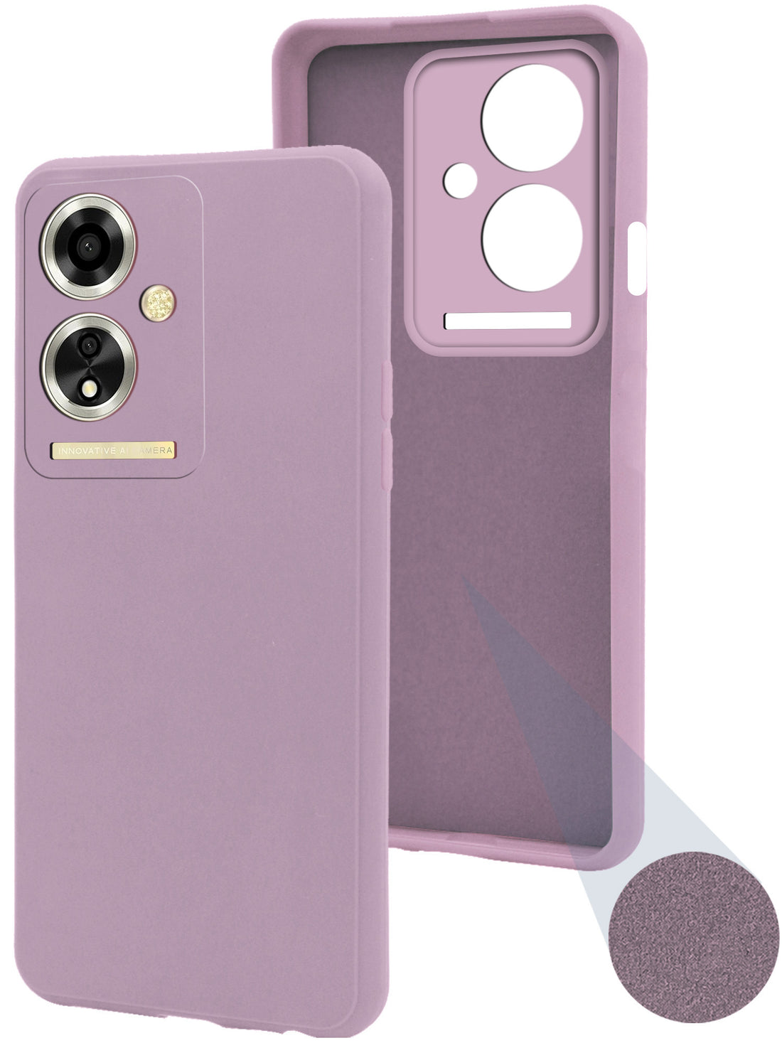 For Oppo A59 5G Back Cover Case(Matte Finish Silicone with Inside Fiber Cloth)