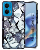 For  Motorola Moto G96 Back Cover Case Compatible With ( Dual Design Glitter Sparkle and Detachable Diamond Print Case | Soft and Flexible)