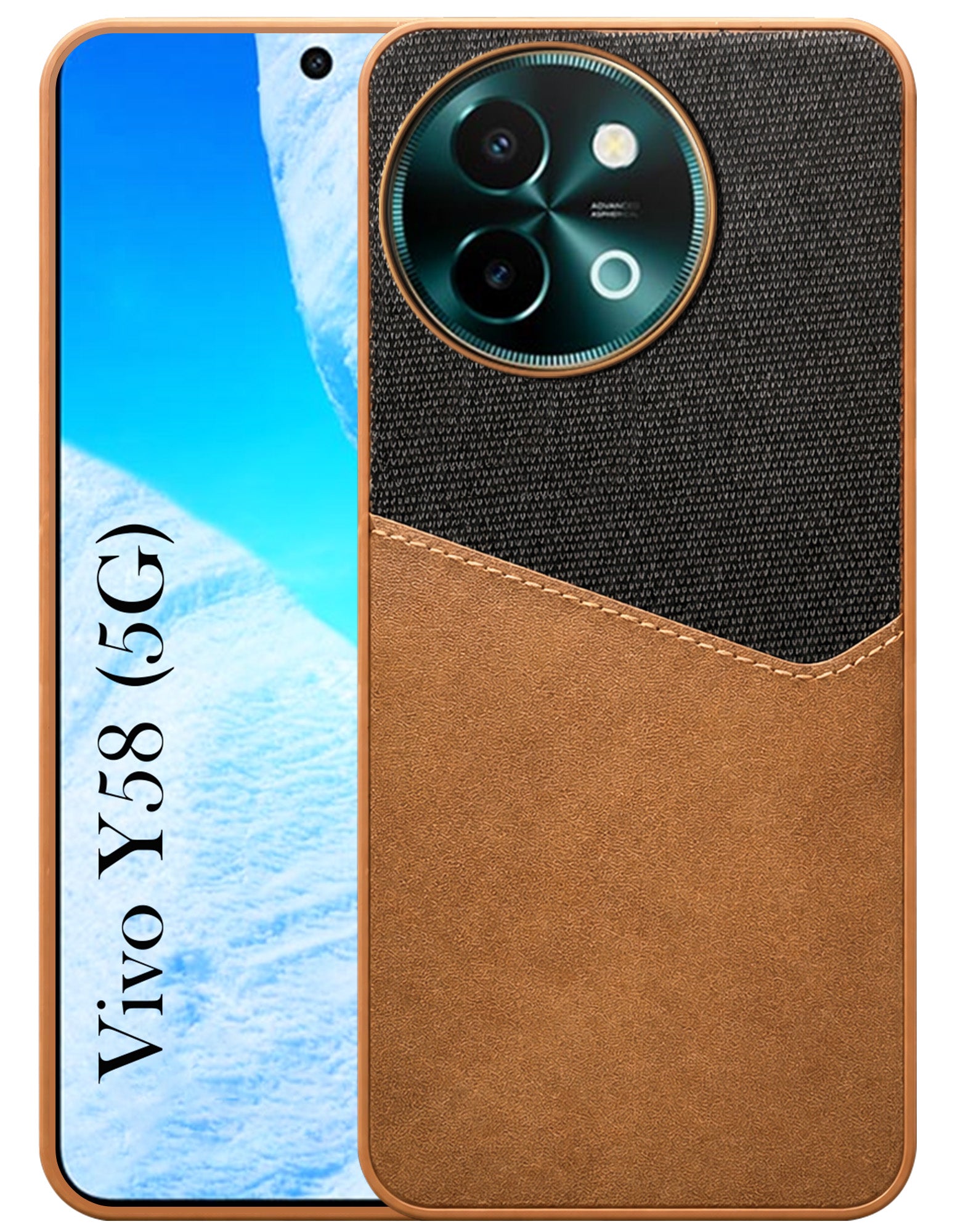 For Vivo Y58 5G Back Cover Case (Dual PU Leather Stitch | Professional Minimalist | Soft and Flexible)