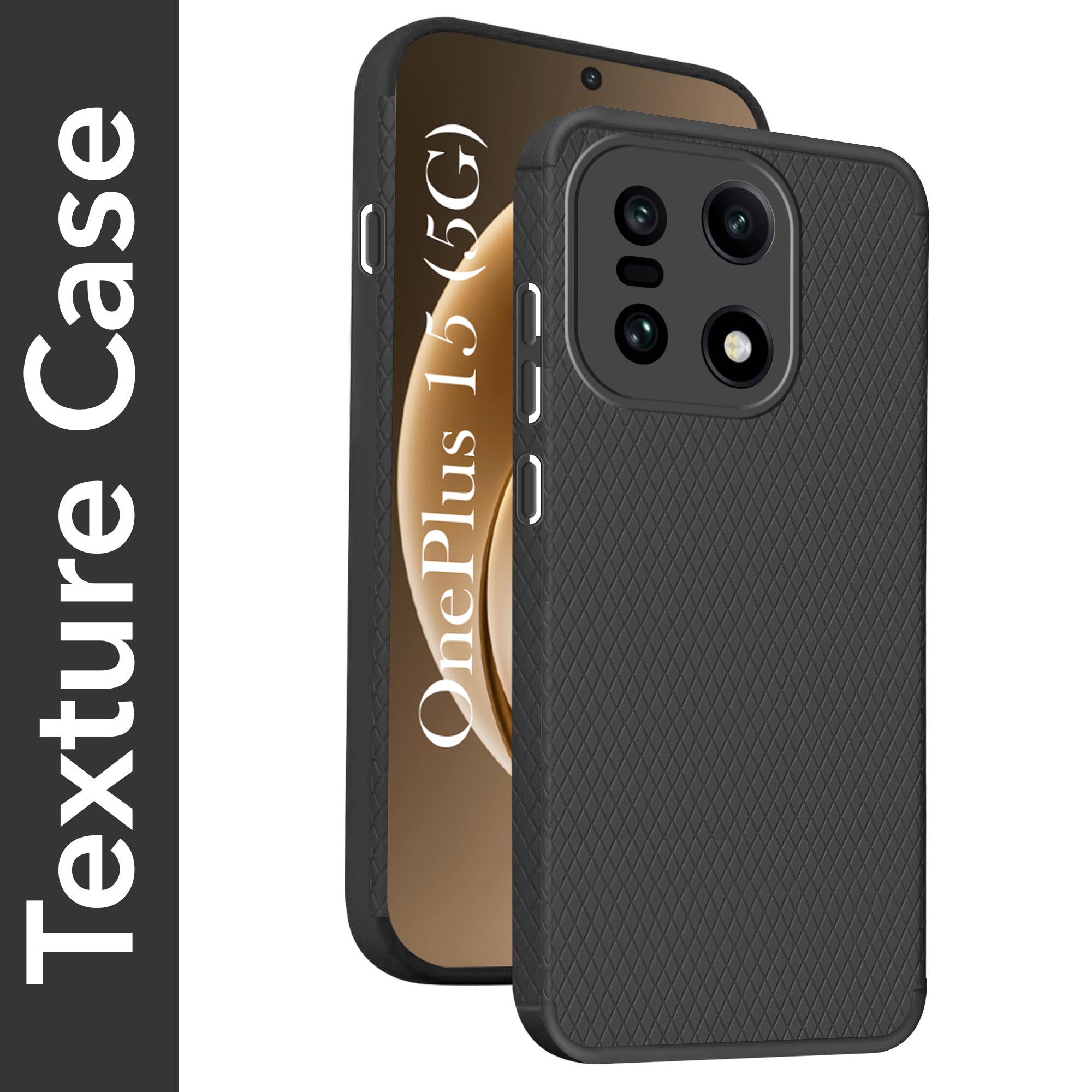 For OnePlus 15 5G Liquid Silicone Back Cover Case (Camera Protection | Side Grip Texture | Soft and Flexible)