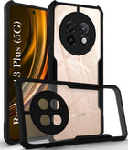 For Realme 13 Plus Back Cover Case ( Shockproof with Polycarbonate Clear Panel | Professional Black)