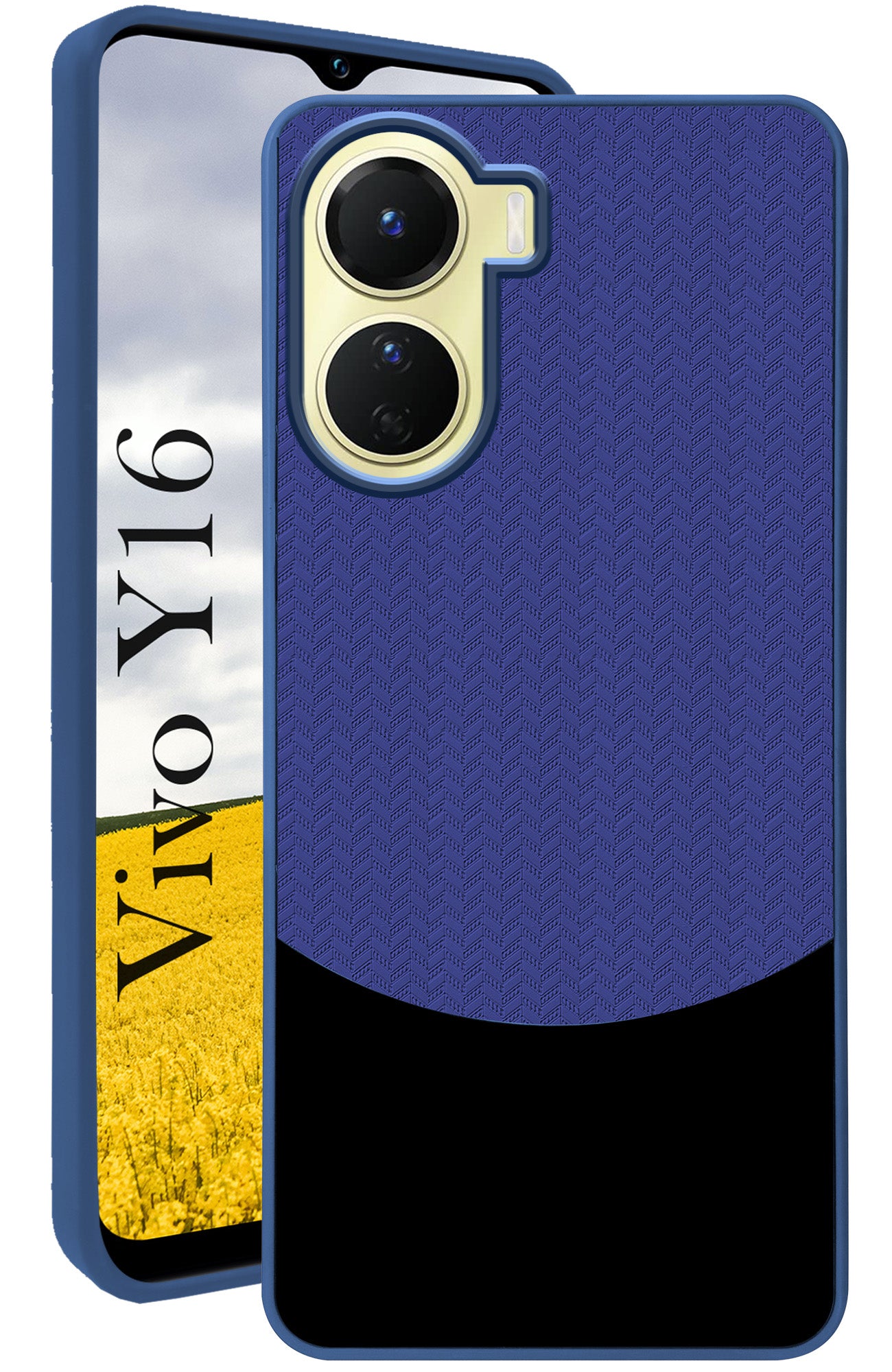 For Vivo Y16 Back Cover Case (Elegant PU Leather Finish | Premium Minimalist Professional | Camera Protection Bump)