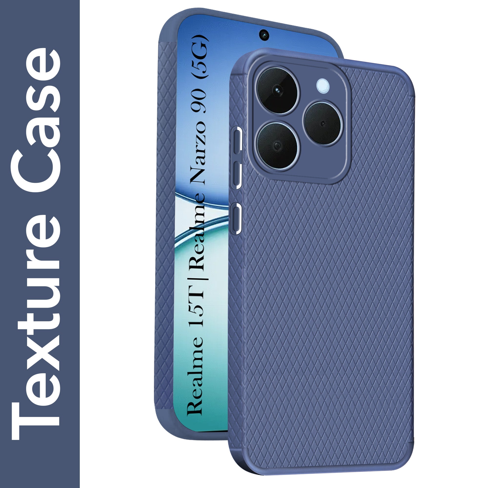 For Realme 15T | Realme Narzo 90 Back Cover Case(Camera Protection | Side Grip Texture | Soft and Flexible)