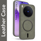 For Vivo X300 5G Back Cover Case Leather Finish (MagSafe Compatible Wireless Charging | Soft Touch | Camera Bump Protection)