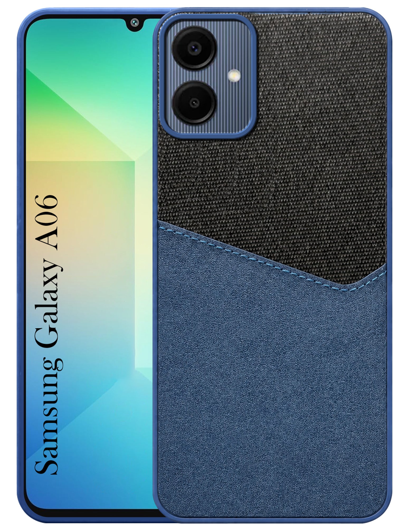 For Samsung Galaxy A06 Back Cover Case (Dual PU Leather Stitch | Professional Minimalist | Soft and Flexible)