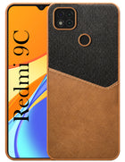 For Redmi 9C Back Cover Case (Dual PU Leather Stitch | Professional Minimalist | Soft and Flexible)