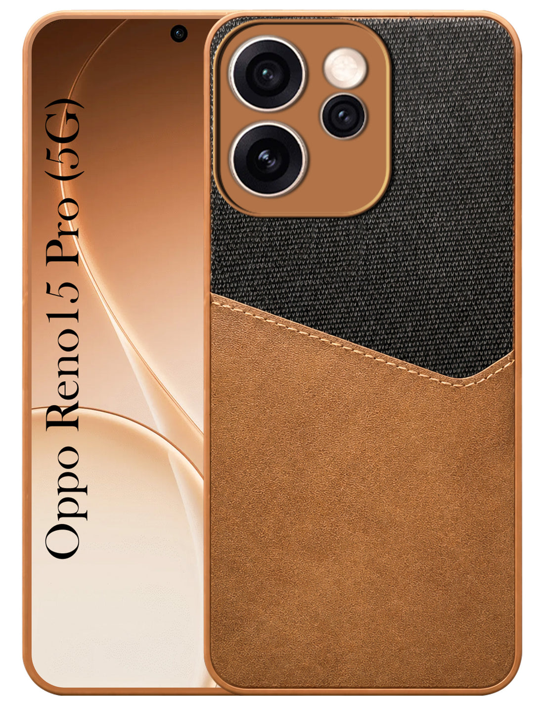 For Oppo Reno15 Pro 5G | Oppo Reno 15 Pro 5G Back Cover Case (Dual PU Leather Stitch | Professional Minimalist | Soft and Flexible)