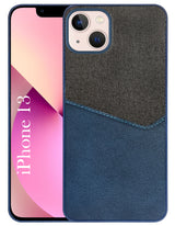 For Apple iPhone 13 Back Cover Case (Dual PU Leather Stitch | Professional Minimalist | Soft and Flexible)