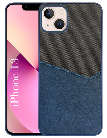 For Apple iPhone 13 Back Cover Case (Dual PU Leather Stitch | Professional Minimalist | Soft and Flexible)
