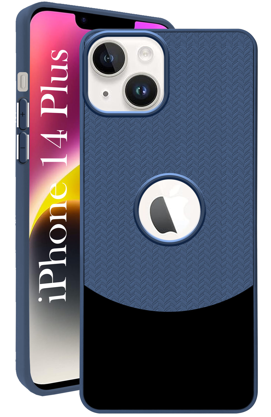 For iPhone 14 Plus Back Cover Case (Elegant PU Leather Finish | Premium Minimalist Professional | Camera Protection Bump)