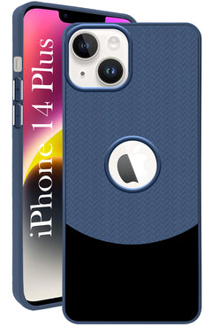 For iPhone 14 Plus Back Cover Case (Elegant PU Leather Finish | Premium Minimalist Professional | Camera Protection Bump)