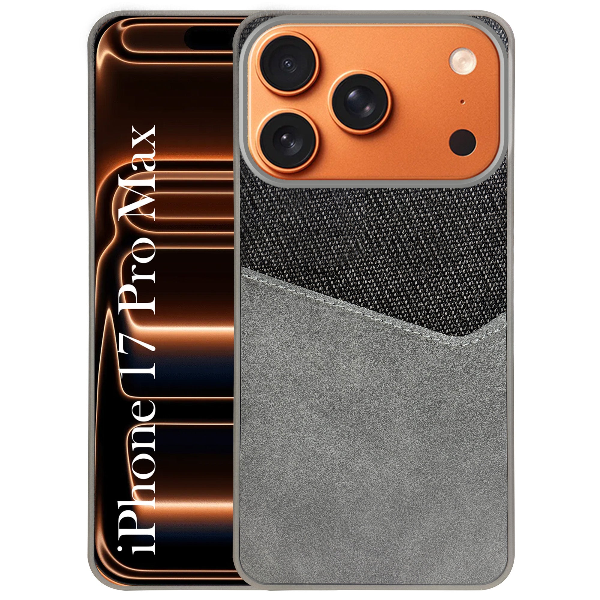 For Apple iPhone 17 Pro Max Back Cover Case (Dual PU Leather Stitch | Professional Minimalist | Soft and Flexible)