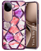 For Vivo V40e Back Cover Case (Dual Design Glitter Sparkle and Detachable Diamond Print Case | Soft and Flexible)