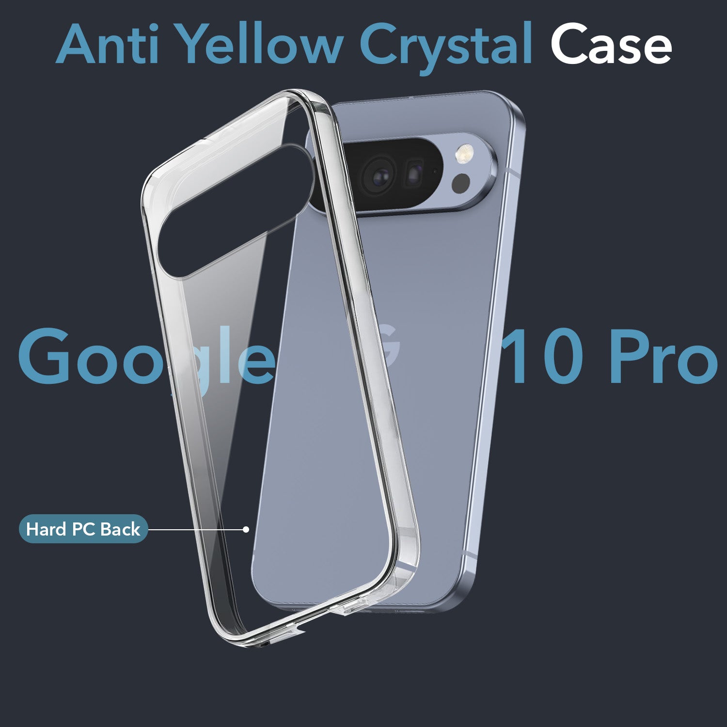 For Google Pixel 10 Pro Back Cover Case (Sleek Hard Crystal | Shockproof and Camera Protection)