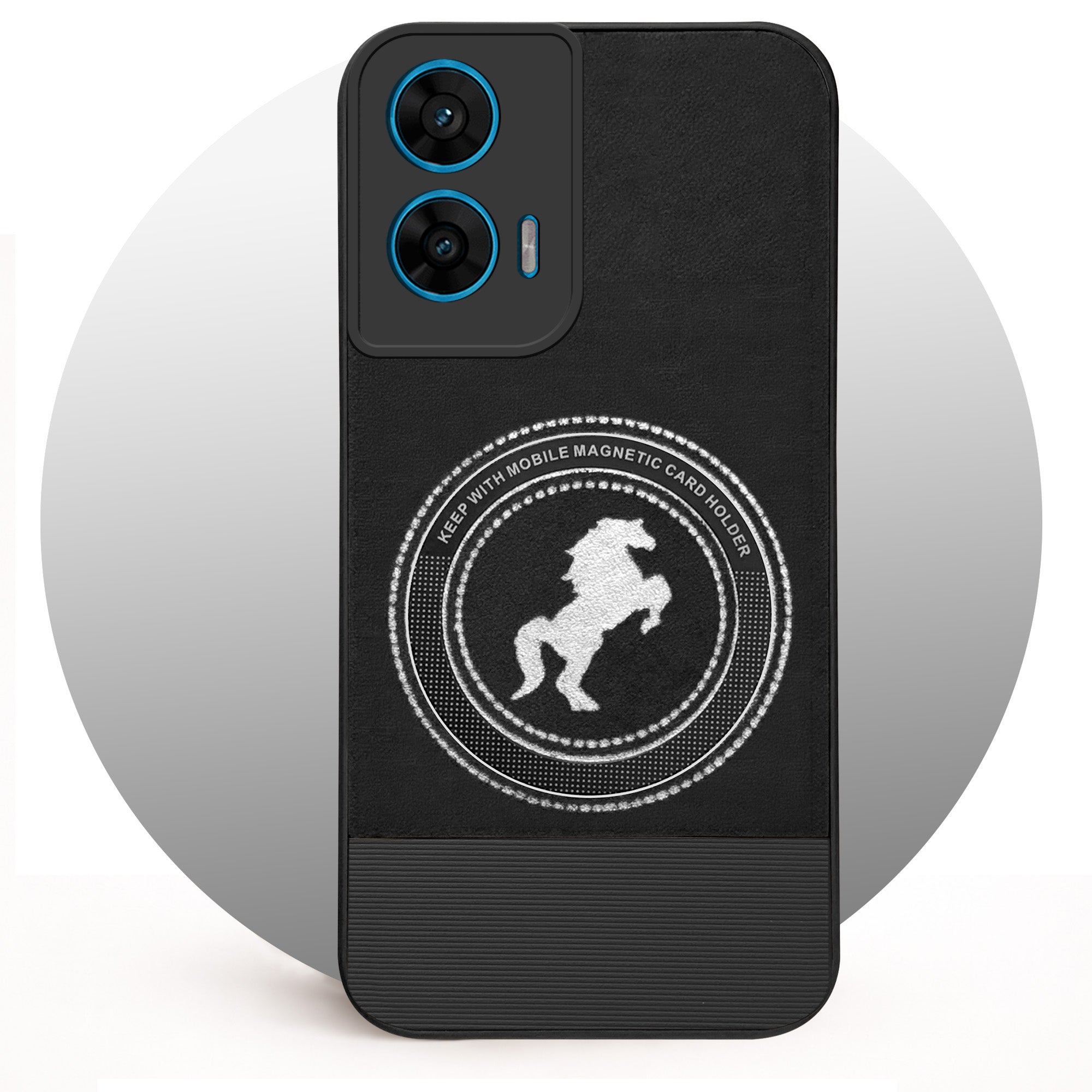 For Motorola Moto G96 Back Cover Case PU Leather Finish (Professional Minimalist Texture | MagSafe Compatile | Camera Protection | Sleek Sober Formal)