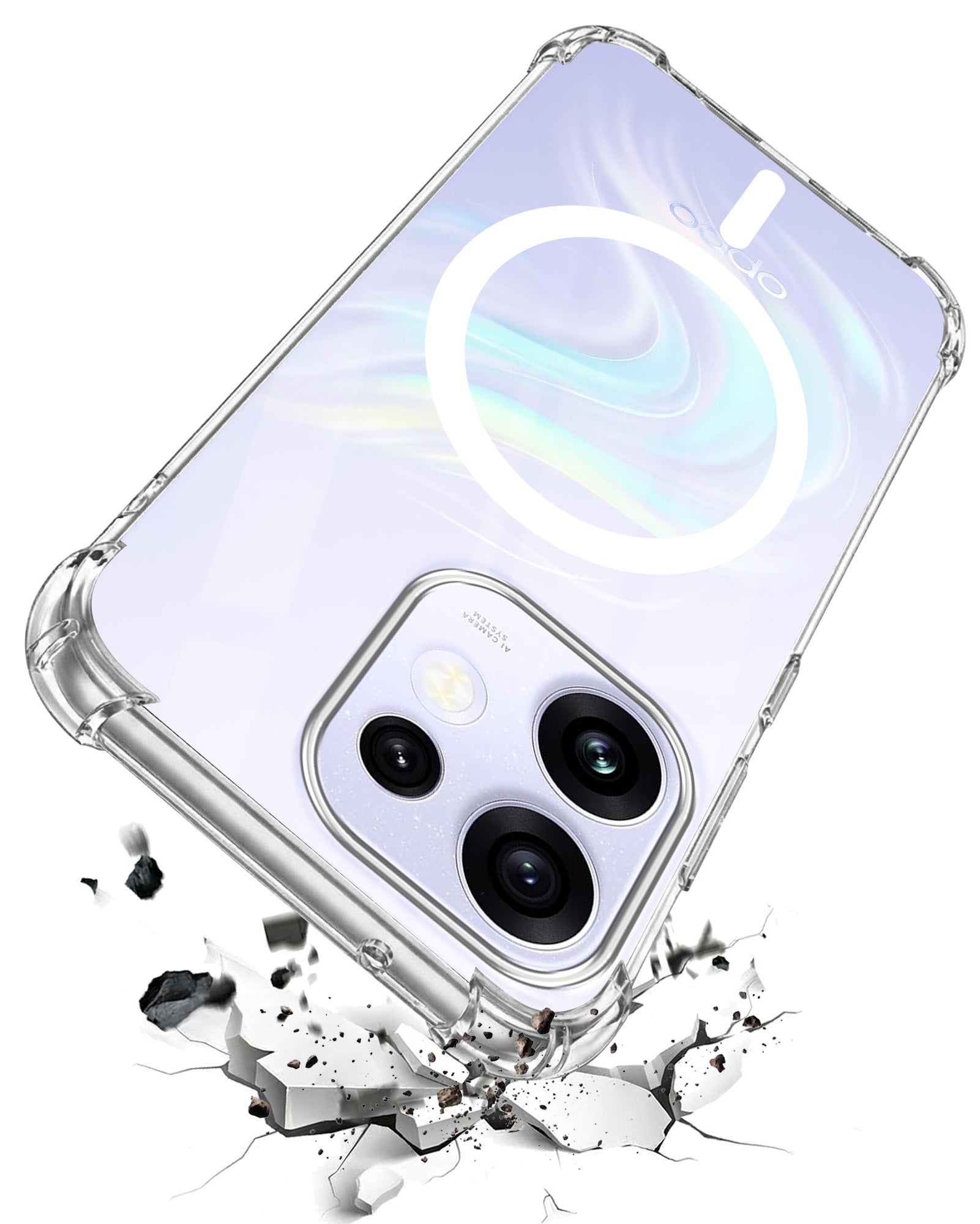 For Oppo Reno 16 Back Cover Shockproof Crystal-Clear (Magsafe Wireless Support | Drop & Camera Protection | Hard Polycarbonate)