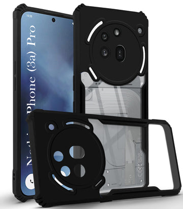 For Nothing Phone 3A Pro 5G Back Cover Case (Shockproof with Polycarbonate Clear Panel | Professional Black)