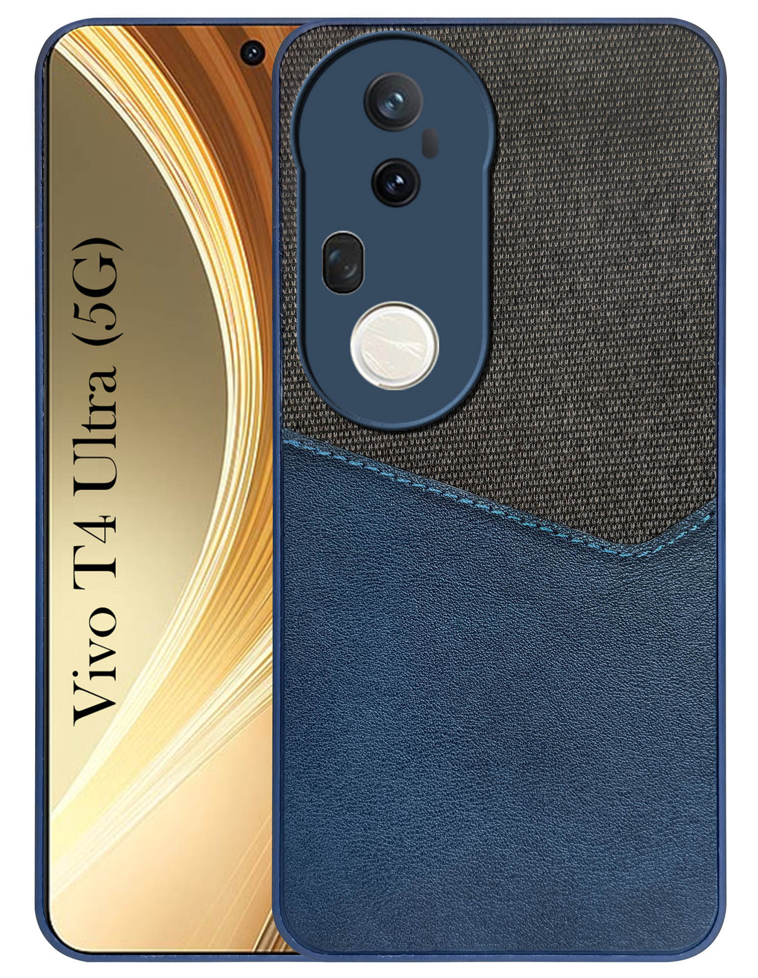 For Vivo T4 Ultra Back Cover Case (Dual PU Leather Stitch | Professional Minimalist | Soft and Flexible)