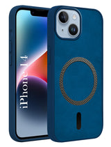 For Apple iPhone 14 Back Cover Case (Sleek Leather Finish | MagSafe Compatible Wireless Charging | Camera Bump Protection)