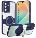 For Samsung Galaxy M36 | Samsung Galaxy F36 Back Cover Case with stand (Built-in Ring Holder Kickstand | Lifetime Anti Yellow | Camera Protection)