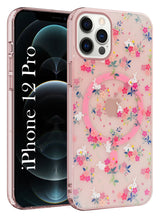 For Apple iPhone 12 Pro  Back Cover Case  (Cute Floral Design | Flower Print for Girls | MagSafe Compatible Wireless Charging)
