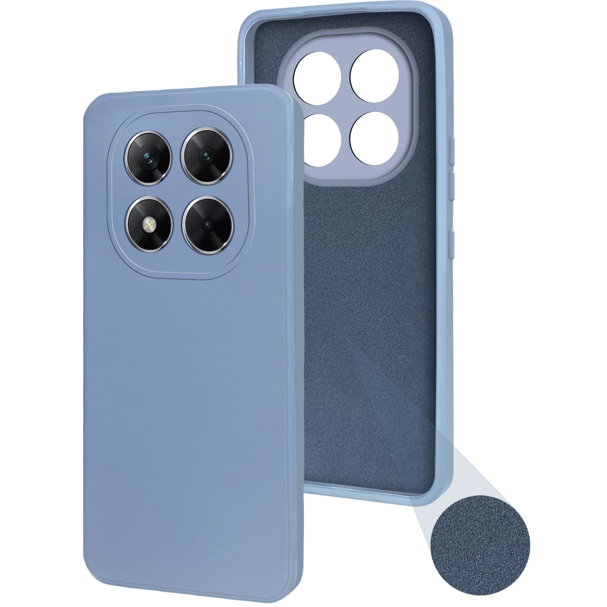 For Xiaomi Poco X7 Back Cover Case (Matte Finish Silicone with Inside Fiber cloth)