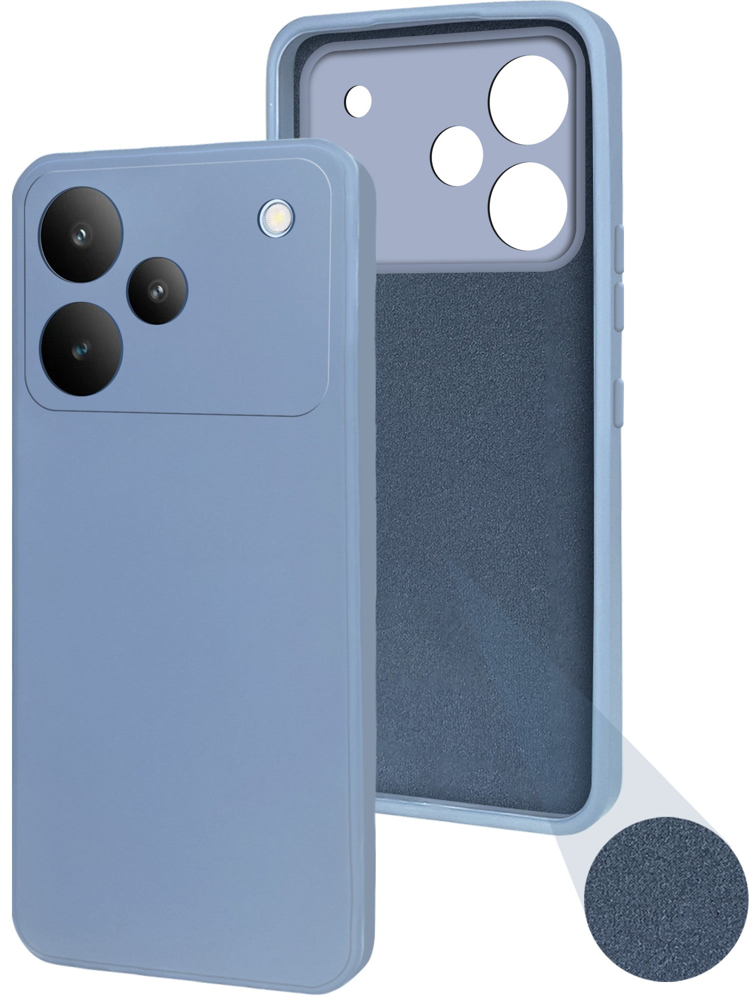 For Realme P4 Back Cover Case (Matte Finish Silicone with Inside Fiber cloth)