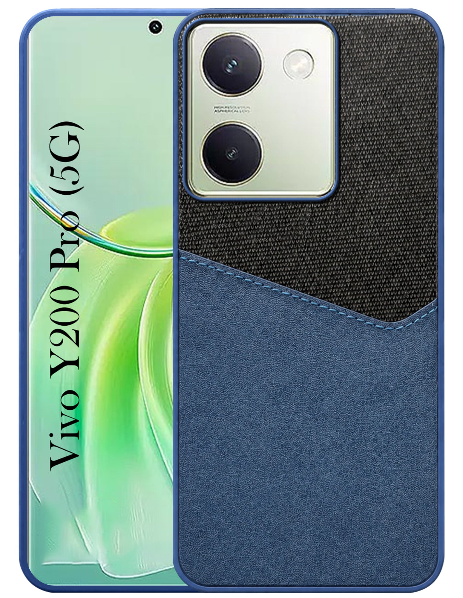 For Vivo Y200 Pro 5G Back Cover Case (Dual PU Leather Stitch | Professional Minimalist | Soft and Flexible)