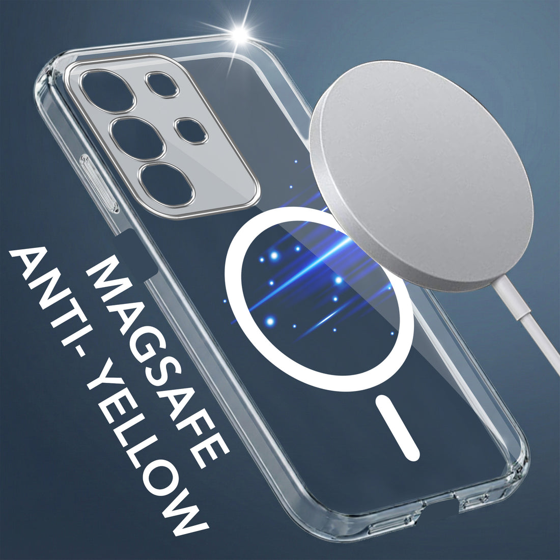 For Vivo T4x | Vivo Y31 Pro Back Cover Case Lifetime Anti-Yellow MagSafe Compatible Clear (Sleek Hard Crystal | Shockproof and Camera Protection)