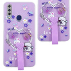 For Vivo Y12 | Y15 | Y17 Back Cover Case (3D Cute Heart Strap Holder | Camera Protection | Designer Girls Print)