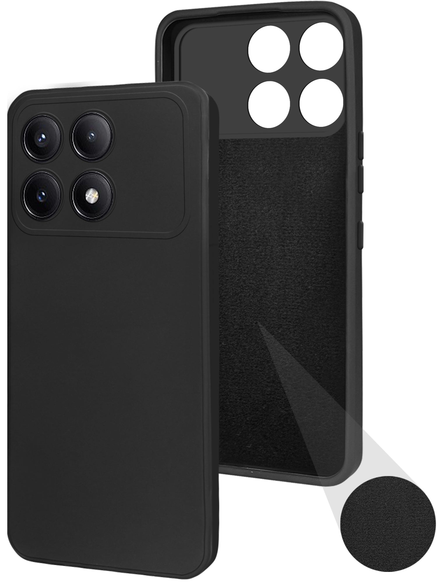 For Xiaomi Redmi K70E Back Cover Case ( Matte Finish Silicone with Inside Fiber cloth)