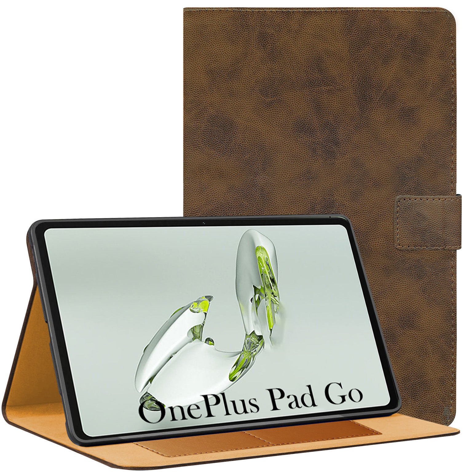 For OnePlus Pad Go 11.35 Inch Flip Cover Folio Cover (PU Leather | Multi-Angle Smart Stand | Card Storage Slots | Silicone Back Pouch)