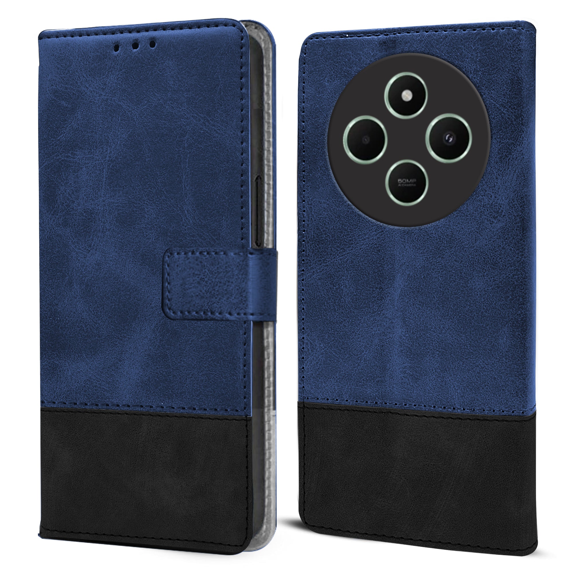 For POCO C75 | Poco M7 Flip Cover Case ( Professional Dual Leather Wallet with Magnetic Closure)