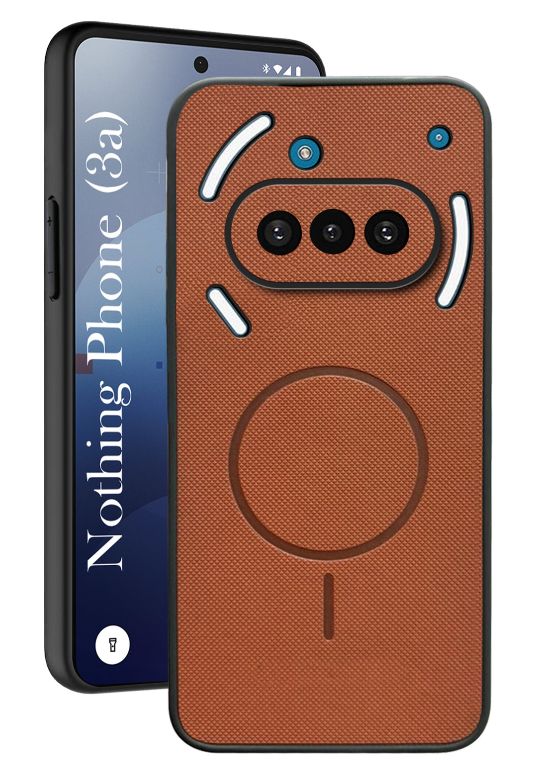 For Nothing Phone 3A Back Cover Case PU Leather (Texture Grip Design | Professional Minimalist | Camera Protection | Soft and Flexible)