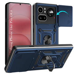 For Nothing Phone 4A Pro 5G Back Cover Case Hybrid Armor (Sliding Shutter Camera Protection | Polycarbonate |Ring Holder Kickstand)