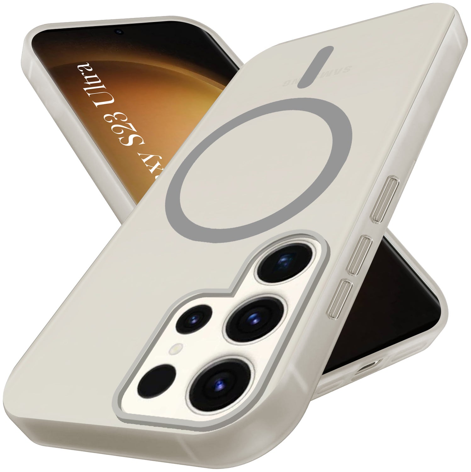 For Samsung Galaxy S23 Ultra Back Cover Case (Frosted Matte Feel | MagSafe Compatible Wireless Charging | Polycarbonate Material)