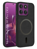 For Motorola Moto Edge 60 Pro Back Cover Case Leather Finish (MagSafe Compatible Wireless Charging | Soft Touch | Camera Bump Protection)