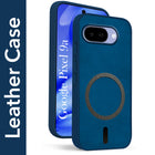 For Google Pixel 9A Back Cover Case Leather Finish (MagSafe Compatible Wireless Charging | Soft Touch | Camera Bump Protection)