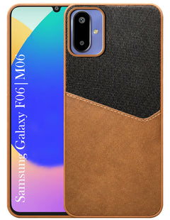 For Samsung Galaxy F06 | Samsung Galaxy M06 Back Cover Case (Dual PU Leather Stitch | Professional Minimalist | Soft and Flexible)